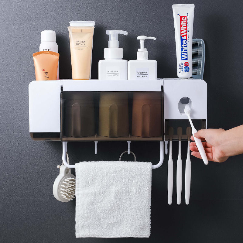 Hanging dust-proof toothbrush holder wash set