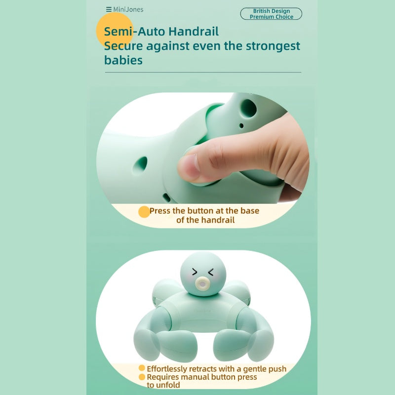 MiniJones Baby Standing Bath Support Wall Mount Adjustable Height Suction Cup Bathtub Shower Holder For Above 9 Months