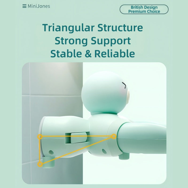 MiniJones Baby Standing Bath Support Wall Mount Adjustable Height Suction Cup Bathtub Shower Holder For Above 9 Months